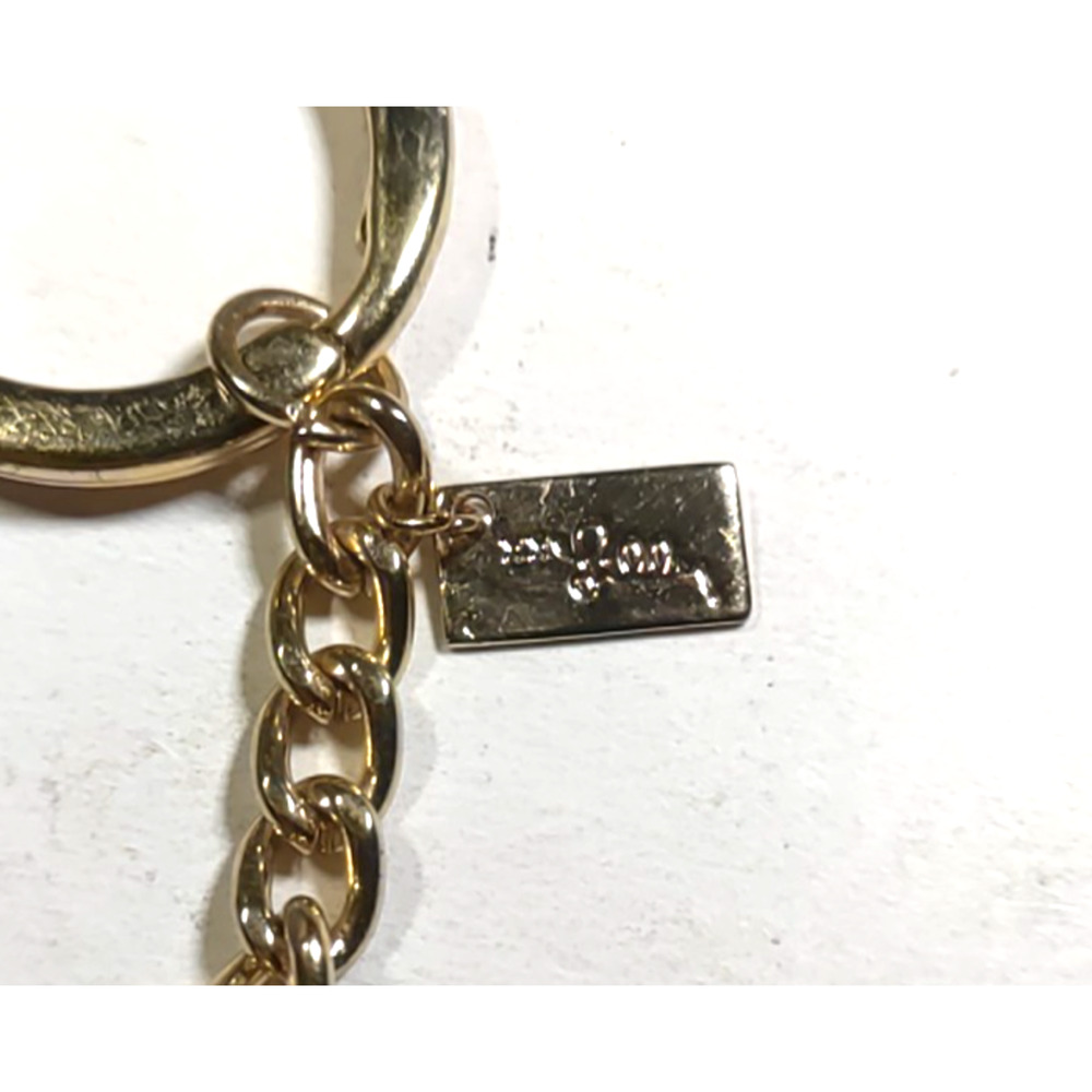 Lilly Metal Gold Tone Pink Yellow Circle Keychain - Picture 5 of 8